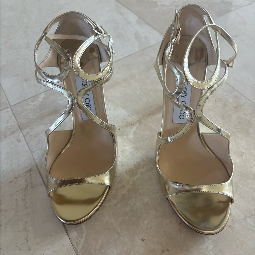 Jimmy Choo Metallic Gold Heels